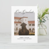 Elegant Script Graduation Photo Card | Annoucement 招待状 (スタンド正面)