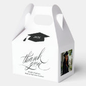 Elegant Script Graduation Thank You Photo フェイバーボックス (正面)