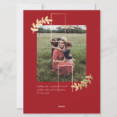 Elegant Script Grand Format Red Gold Christmas シーズンカード (裏面)