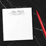 Elegant Script Gray 2 Initial Monogram Name Title ノートパッド<br><div class="desc">Write down notes, reminders, ideas, and to do's on this elegant notepad personalized with your initials in gray under your name in an ornate, classic script and title in a classic black font. A simple yet tasteful divider between them.</div>