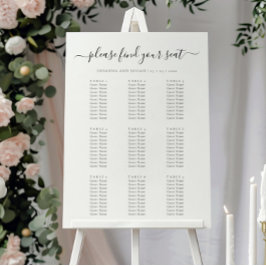 Elegant Script Guest List Wedding Seating Chart ポスター