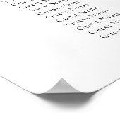 Elegant Script  Guest List Wedding Seating Chart ポスター (角)