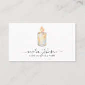 Elegant Script Handmade Candle Logo Artisan Small 名刺 (正面)