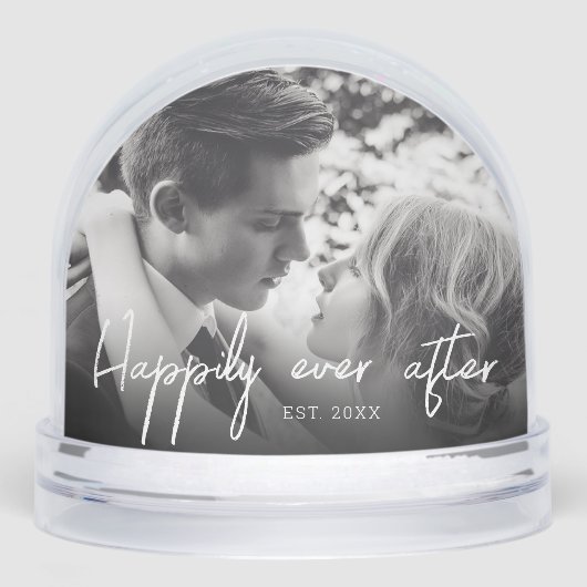 Elegant Script Happily Ever after Couple Photo (正面)