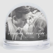 Elegant Script Happily Ever after Couple Photo (裏面)