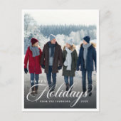 Elegant Script Happy Holidays Photo  シーズンポストカード (正面)
