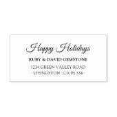 Elegant Script Happy Holidays Return Address  ラバースタンプ (インプリント)