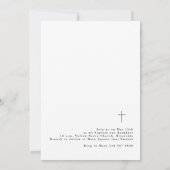 Elegant Script Hazy Photo Simple Baptism 招待状 (裏面)