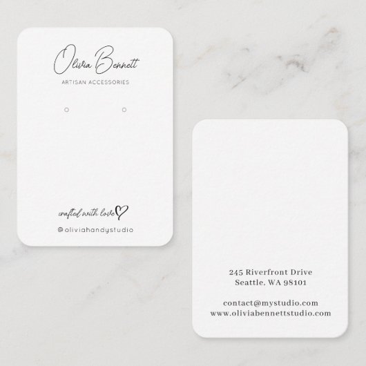 Elegant Script Heart Logo display holder 名刺 (正面/裏面)