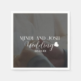 Elegant Script Heart Photo  スタンダードカクテルナプキン