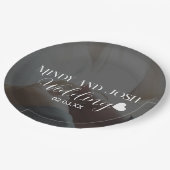 Elegant Script Heart Photo  ペーパープレート (アングル)