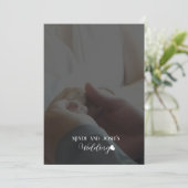 Elegant Script Heart Two Photo 招待状 (スタンド正面)