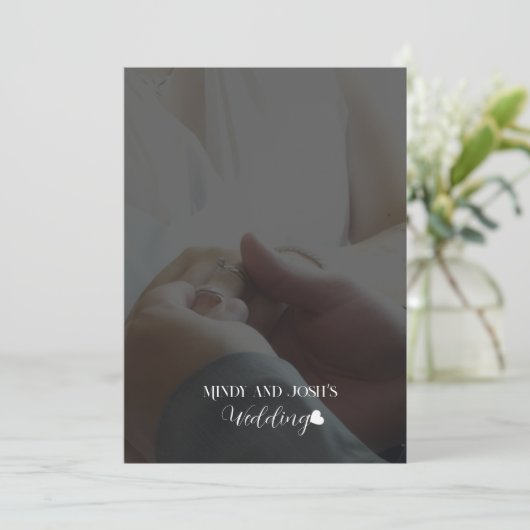 Elegant Script Heart Two Photo  招待状 (スタンド正面)