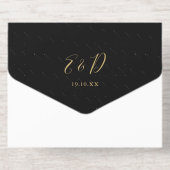 Elegant Script Hearts Minimalist Wedding Foil オールインワン招待状 (背面)