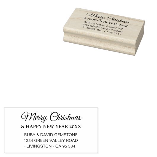 Elegant Script Holiday Return Address  ラバースタンプ (押印)