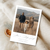 Elegant Script Holly Jolly Christmas Rustic Photo シーズンカード