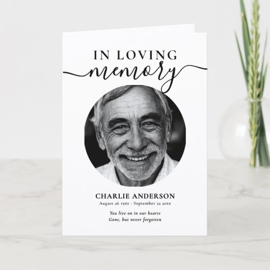 Elegant Script In Loving Memory Photo Memorial プログラム (正面)