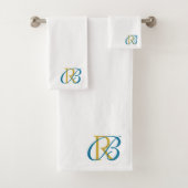 Elegant Script Initials Monogram バスタオルセット (インサイチュ)