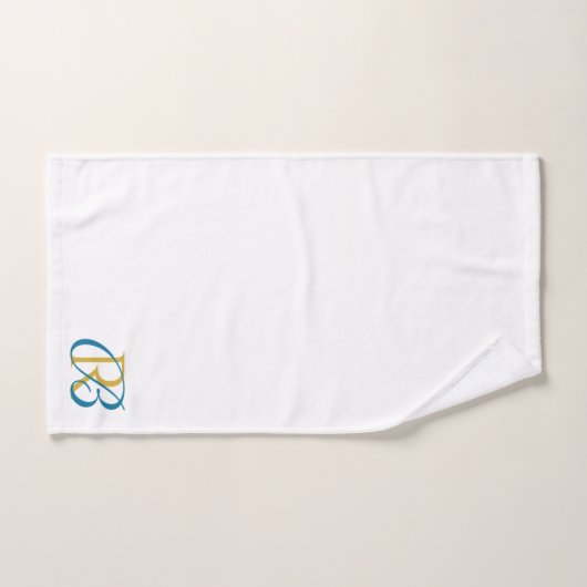 Elegant Script Initials Monogram バスタオルセット (ハンドタオル)