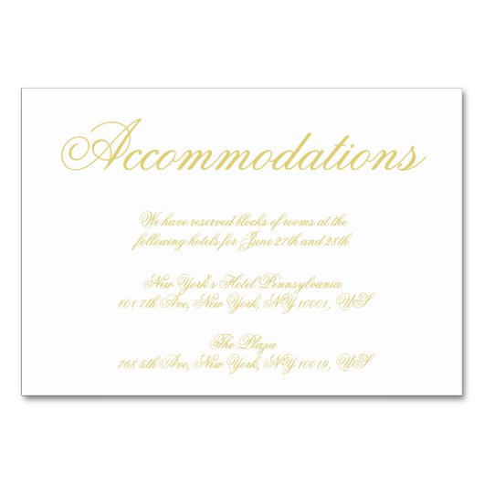 Elegant Script Island Citrus Accommodation Cards テーブルナンバー (正面)