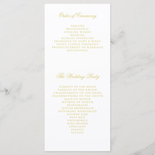 Elegant Script Island Citrus Wedding Programs プログラム (裏面)