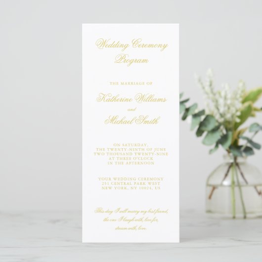 Elegant Script Island Citrus Wedding Programs プログラム (スタンド正面)