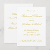 Elegant Script Island Citrus Wedding Rehearsal 招待状 (正面/裏面)