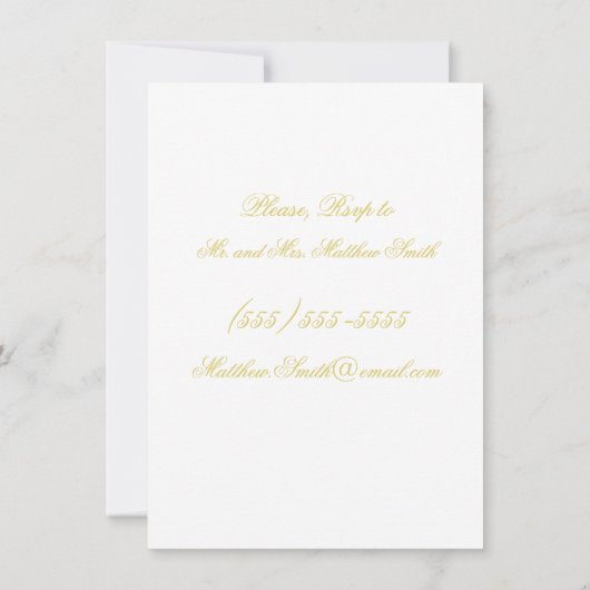 Elegant Script Island Citrus Wedding Rehearsal 招待状 (裏面)