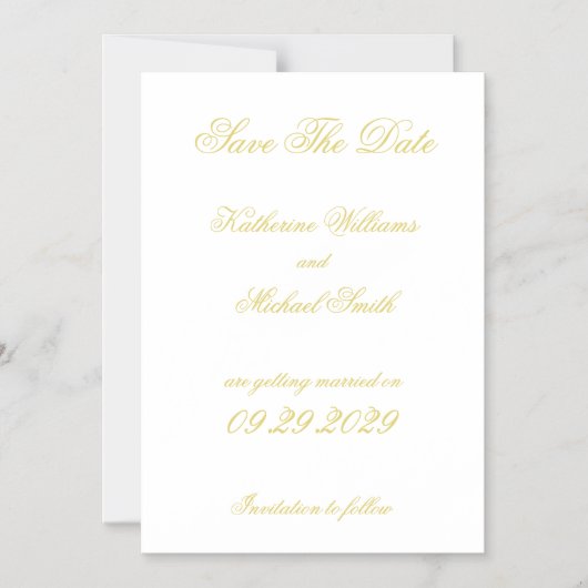Elegant Script Island Citrus Wedding Save The Date マグネット招待状 (正面)