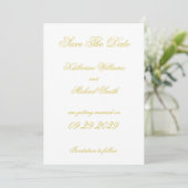 Elegant Script Island Citrus Wedding Save The Date 招待状 (スタンド正面)