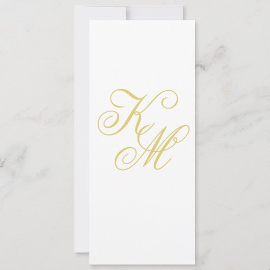 Elegant Script Island Citrus Yellow Wedding Invite 招待状 (裏面)