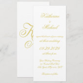 Elegant Script Island Citrus Yellow Wedding Invite 招待状 (正面/裏面)