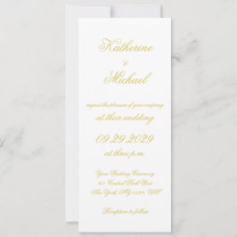 Elegant Script Island Citrus Yellow Wedding Invite 招待状