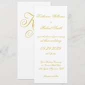 Elegant Script Island Citrus Yellow Wedding Invite 招待状 (正面/裏面)
