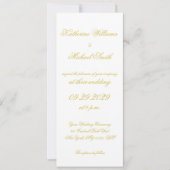 Elegant Script Island Citrus Yellow Wedding Invite 招待状 (正面)
