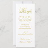 Elegant Script Island Citrus Yellow Wedding RSVP 招待状 (正面)