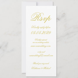 Elegant Script Island Citrus Yellow Wedding RSVP 招待状