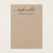 Elegant Script Kraft  Earring Display Holder (正面)