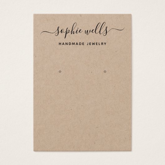 Elegant Script Kraft  Earring Display Holder (正面)