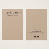 Elegant Script Kraft  Earring Display Holder (正面&裏面)