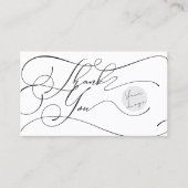 Elegant Script Logo Thank You Small Branding 名刺 (正面)