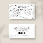 Elegant Script Logo Thank You Small Branding 名刺
