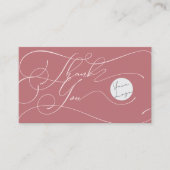 Elegant Script Logo Thank You Small Branding Pink 名刺 (正面)