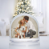 Elegant Script "Love" Photo Snow Globe