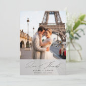 Elegant Script Love & Thanks Wedding Photo Card 招待状 (スタンド正面)
