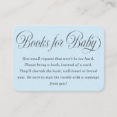 Elegant Script Lt. Blue Baby Shower Books For Baby エンクロージャーカード (正面)