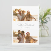 Elegant Script Mele Kalikimaka Beach 2 Photo シーズンカード (スタンド正面)