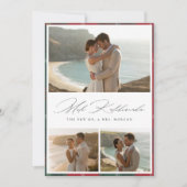 Elegant Script Mele Kalikimaka Newlywed 3 Ph シーズンカード (正面)