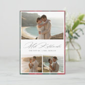 Elegant Script Mele Kalikimaka Newlywed 3 Ph シーズンカード (スタンド正面)