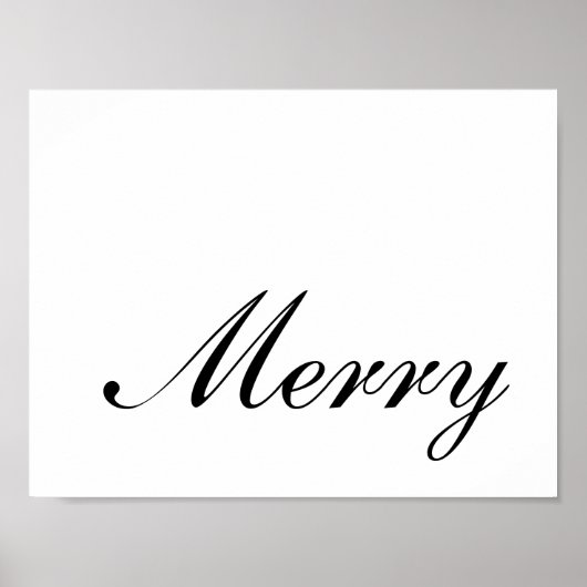 Elegant Script Merry Christmas ポスター (正面)